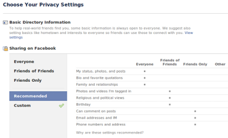 Facebook Privacy Settings