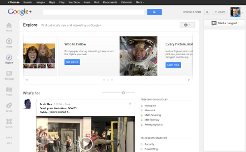 Google+ Explore