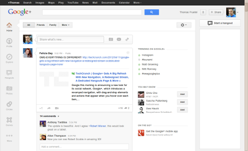 Google+ Home