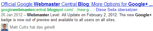 Matt Cutts gefaellt das